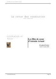 Les filles de coeur d'Antonin Artaud - La Revue des Ressources