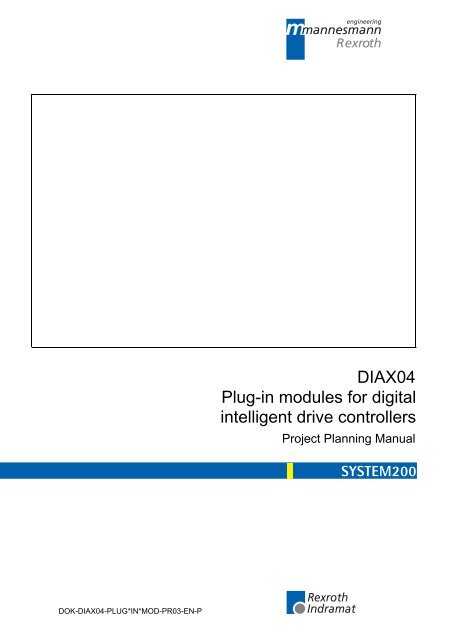 DIAX04 Plug-in modules for digital intelligent drive ... - Bosch Rexroth