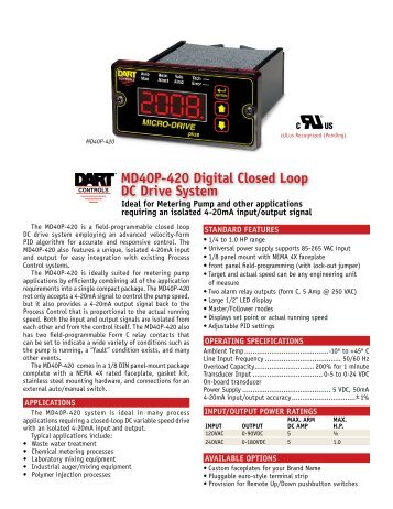 Md40p-420 digital closed loop dc drive System - Dart Controls