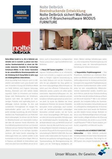 Nolte-MÃ¶bel GmbH & Co.KG - MODUS Consult AG