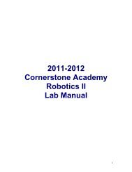 2011-2012 Cornerstone Academy Robotics II Lab Manual