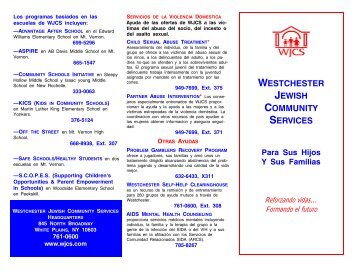 WESTCHESTER JEWISH COMMUNITY SERVICES Para Sus Hijos