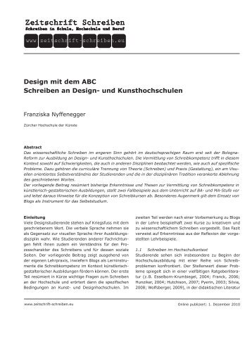 Design mit dem ABC Schreiben an Design - Zeitschrift Schreiben