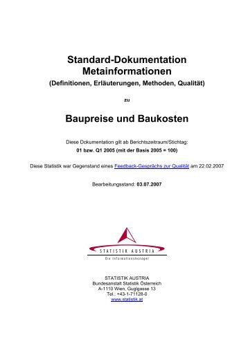 Baupreise und Baukosten - Statistik Austria