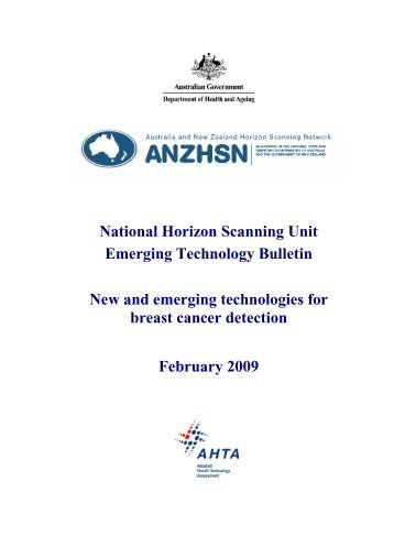 New and emerging technologies for breast cancer detection