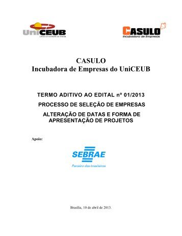 Edital CASULO - UniCEUB