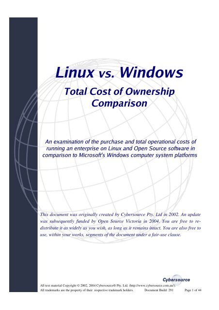 Linux vs. Microsoft TCO Comparison