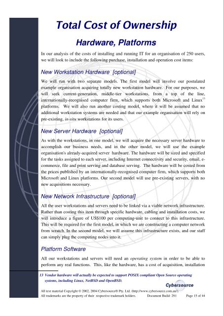 Linux vs. Microsoft TCO Comparison