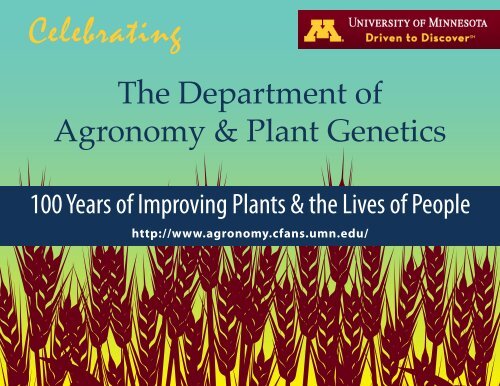 Agronomy and Plant Genetics 100 Years No.2 - Department of ...