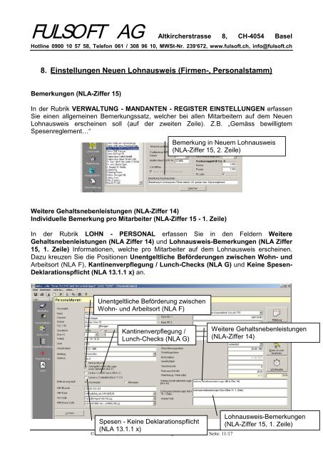 Dokumentation alpha+ Lohn (NLA) - Fulsoft AG