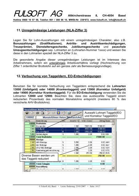 Dokumentation alpha+ Lohn (NLA) - Fulsoft AG