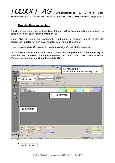 Dokumentation alpha+ Lohn (NLA) - Fulsoft AG