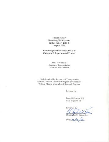 Tensar Mesa Retaining Wall System (Final Report â 2006)
