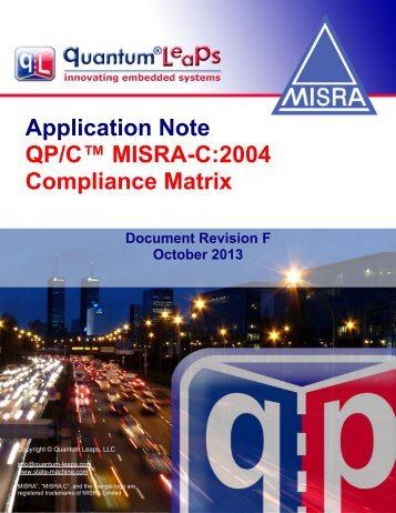 QP/C MISRA-C:2004 Compliance Matrix - Quantum Leaps