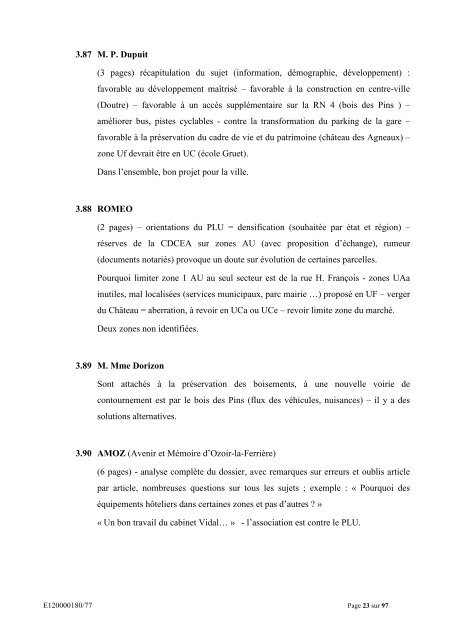 Rapport du commissaire enquÃªteur - Le Renard