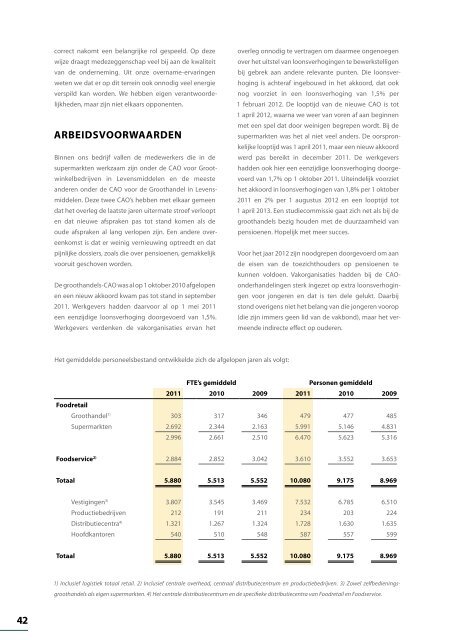 Jaarverslag 2011 - Sligro Food Group