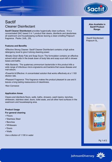 Sactif Cleaner Disinfectant