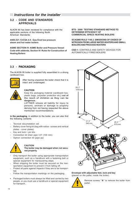 Installation Manual - Unical Lattner Condensing Hot Water Boilers