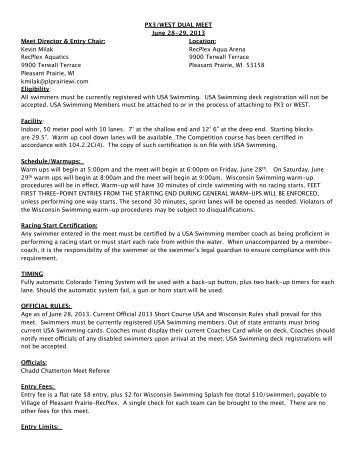 PX3 WEST dual meet info letter.pdf - Waukesha Express Swim Team