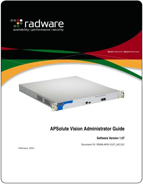 APSolute Vision Administrator Guide