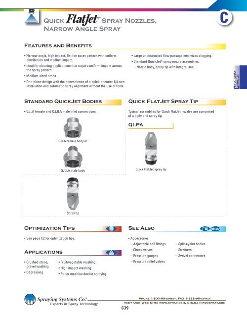 Section C â Flat Spray Nozzles - Spraying Systems Co.