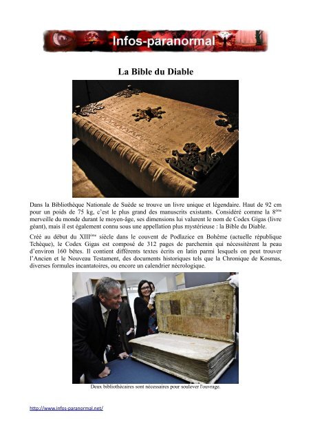 La Bible du Diable - Infos-paranormal.net