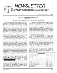 Vol. 17, No. 2, Summer, 2003 - Eastern Sociological Society