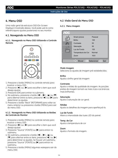 PDL4210Q Ã¢Â€Â“ PDL4610Q Manual do UsuÃƒÂ¡rio - AOC