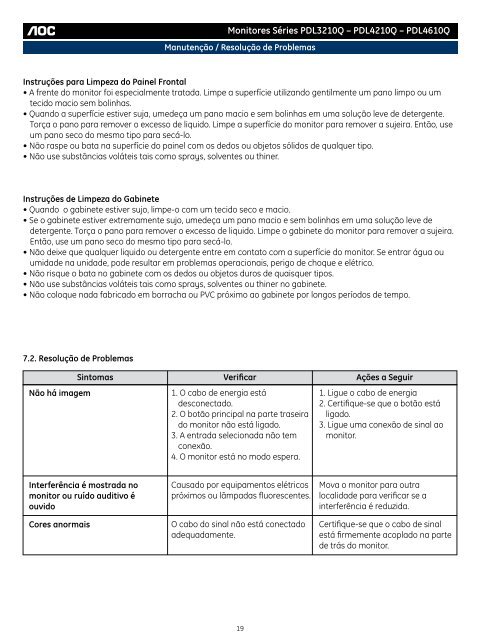 PDL4210Q Ã¢Â€Â“ PDL4610Q Manual do UsuÃƒÂ¡rio - AOC