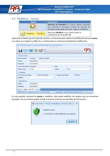 Plan de Cuentas - RP3 Retail Software