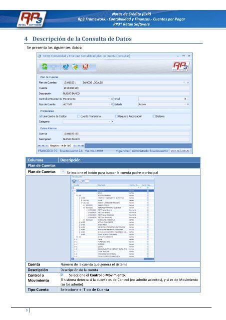 Plan de Cuentas - RP3 Retail Software