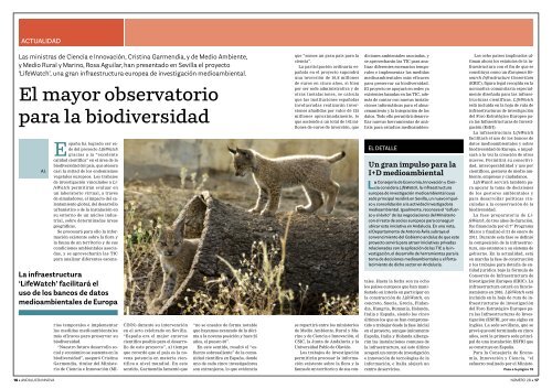 El mayor observatorio para la biodiversidad