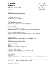 View Program Notes - Seattle Chamber Music Society