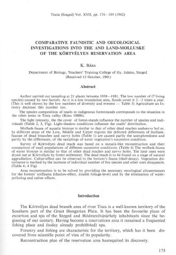 comparative faunistic and oecological investigations into the and ...