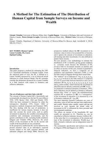 A Method to Estimate the Human Capital from Sample Surveys on ...