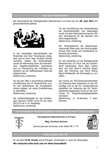 Amtsblatt06-2011 (1,86 MB) - Marktgemeinde Steinerkirchen an der ...
