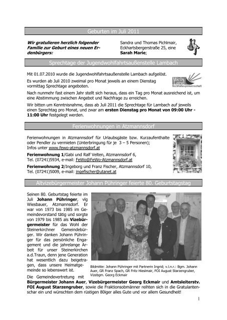 Amtsblatt07-2011 - Marktgemeinde Steinerkirchen an der Traun