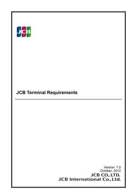 JCB Terminal Requirements - JCB Brand Partner