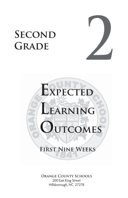 Second Grade Expected Learning Outcomes - Orange County Schools