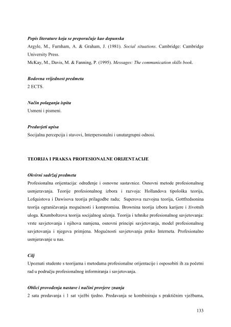 Studijski program psihologija - Odsjek za psihologiju - SveuÄiliÅ¡te u ...