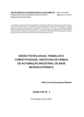 Novas tecnologias, trabalho e competitividade