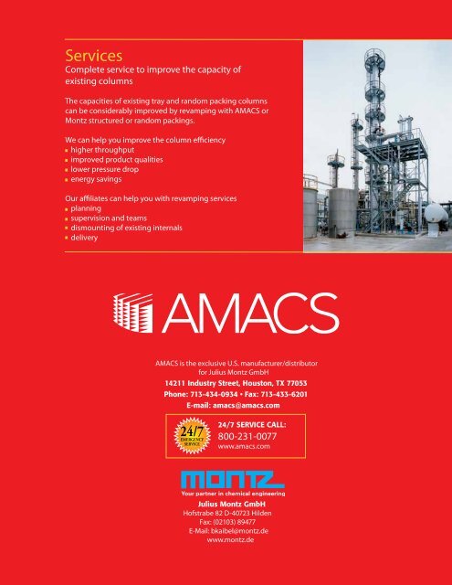 Structured - AMACS Process Tower Internals