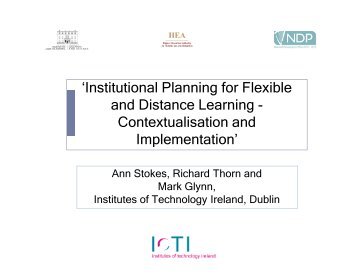 'Institutional Planning for Flexible and Distance Learning ...