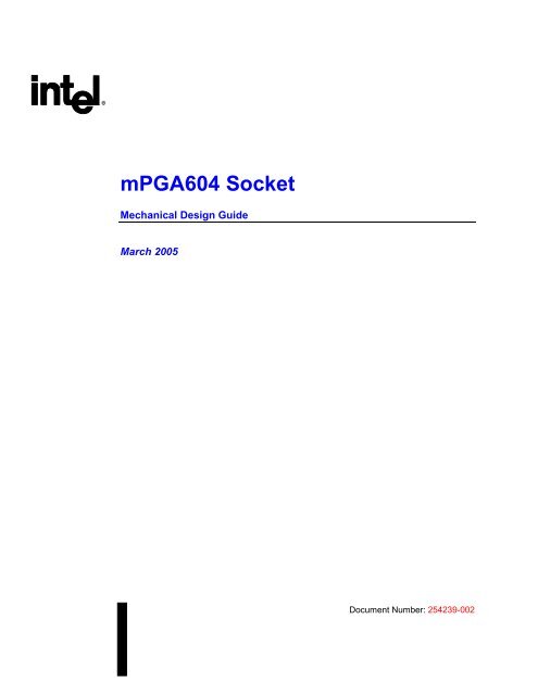 mPGA604 Socket Design Guide [pdf] - Intel