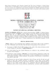 Notice of Special General Meeting - Media Chinese International ...