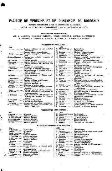 FACULTE DE MEDECINE ET DE PI1ARMACIE DE BORDEAUX