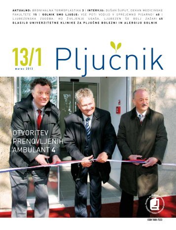 PljuÄnik - Å¡tevilka 1. Letnik 2013 (.pdf) - BolniÅ¡nica Golnik