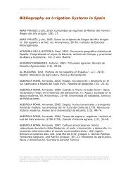 Bibliography on Irrigation Systems in Spain - Institutions for ...