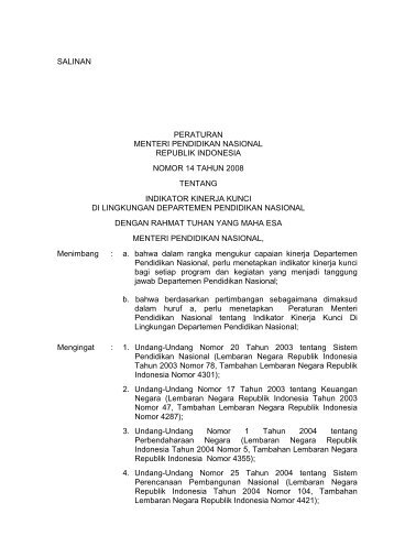 salinan peraturan menteri pendidikan nasional republik indonesia ...