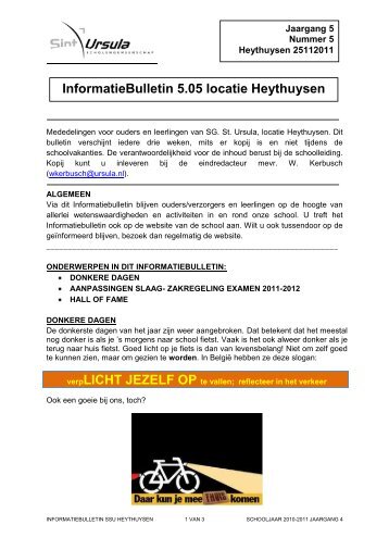 InformatieBulletin 5.05 locatie Heythuysen - S.G. Sint Ursula Horn